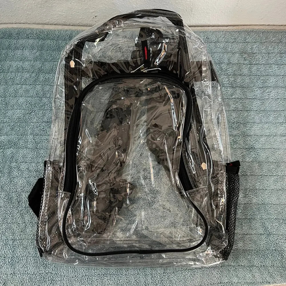 Clear Stadium Backpack Transparent PVC Bag Event Approved - Picture 5 of 10